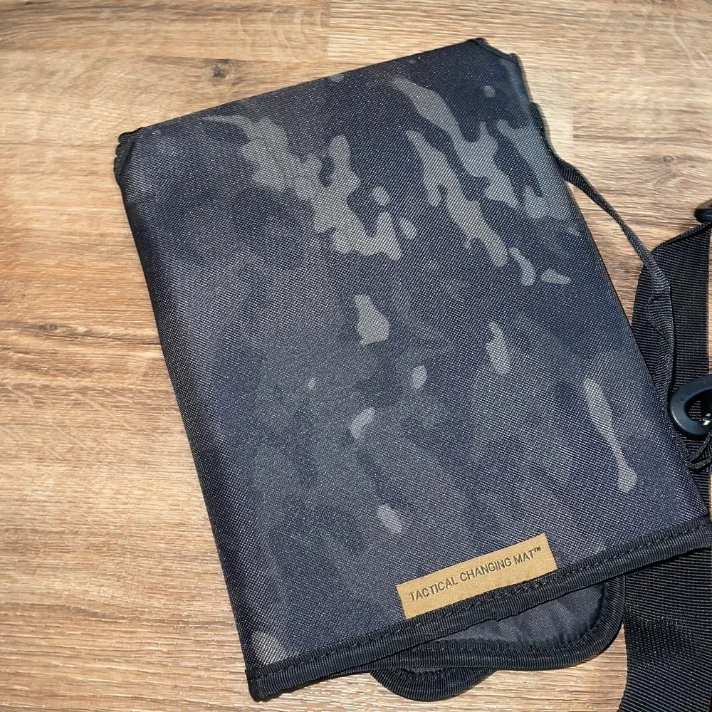 Tactical Baby Gear TBG Deuce 2.0 Diaper Bag Black Camo Patches With Changing Pad